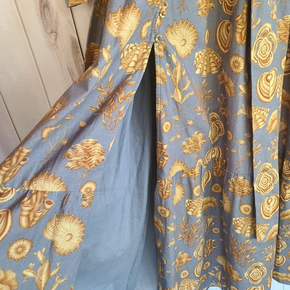 Anthropologie Carolina K Corals Gray Ori Robe Long Sleeve Maxi Dress Size XS NWT - Picture 8 of 10